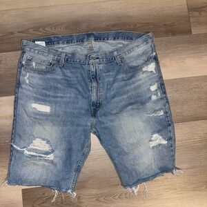 Distressed Blue Denim Men's Levi Shorts